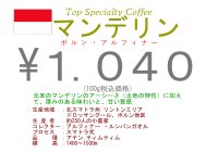 インドネシア　マンデリン 　リントン 　ホルン アルフィナー　１００ｇ